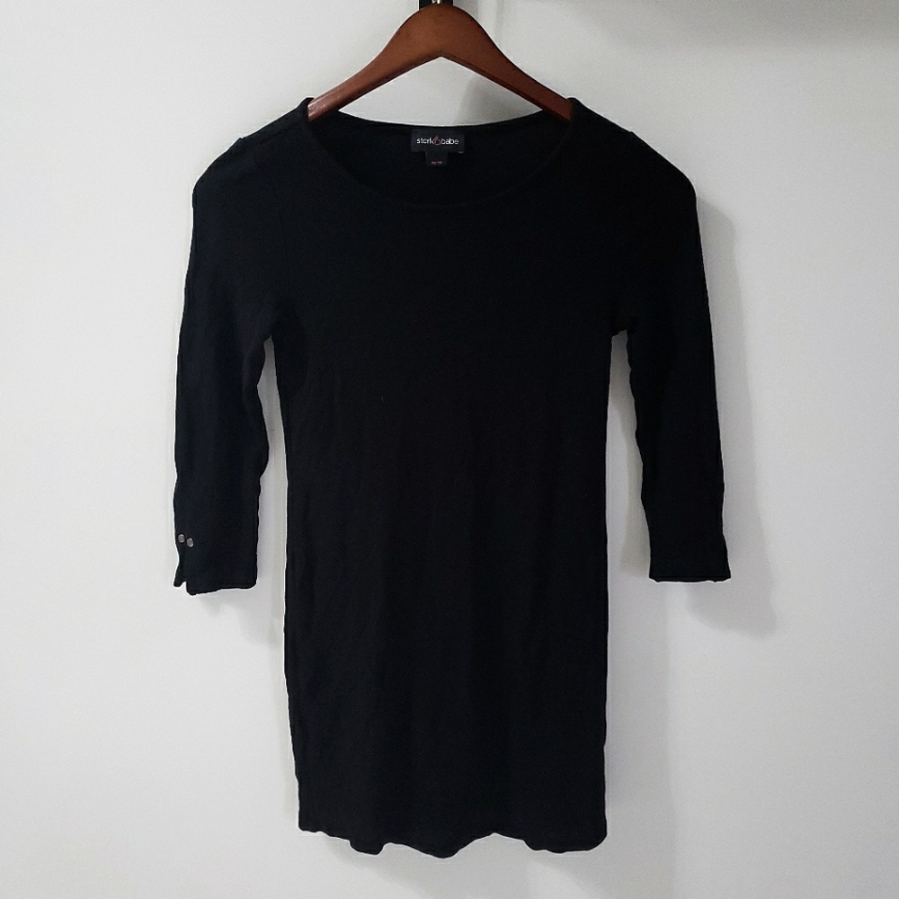 Stork & Babe Black Maternity Tunic Top